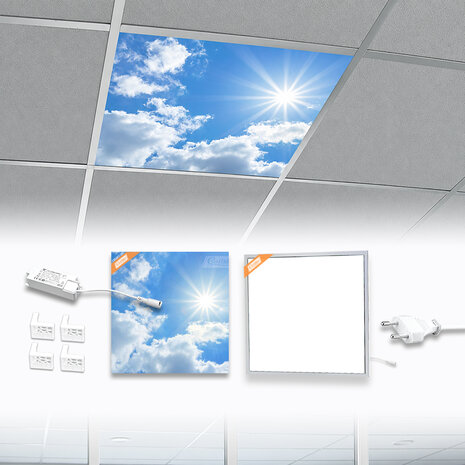 LED-wolkenplafond / Fotoplafond 1 paneel inbouw 60x60