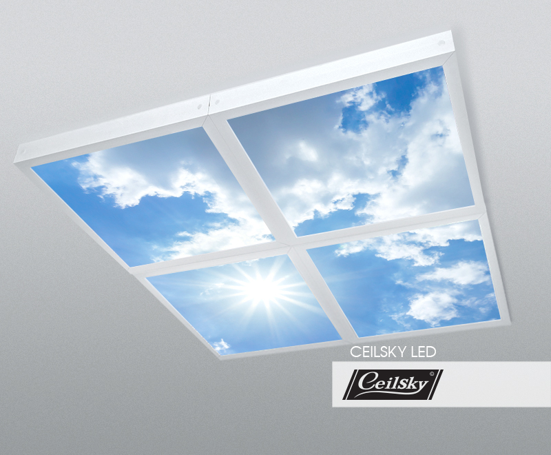 CeilSky wolkenfotopanelen voor opbouw wolkenplafond 4 delen 60x60
